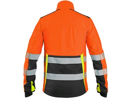 Bunda CXS BENSON, výstražná, softshell, oranžovo - černá, vel. XL